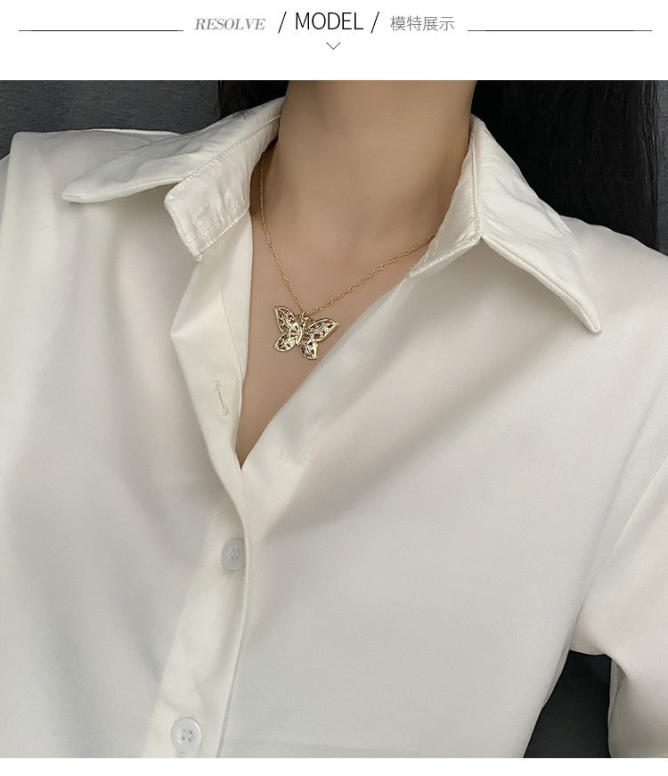 Retro Butterfly Copper Plating Pendant Necklace 1 Piece