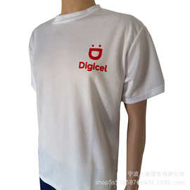 厂家t恤印logo全涤纶加工广告活动衫聚酯纤维运动衫短袖丝印logo