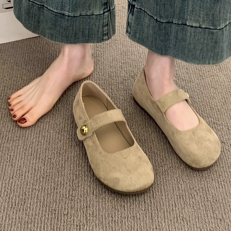 Жёлтые туфли Birkenstock для женщин 2025, новые весна-лето, одиночные туфли на плоской подошве, Mary Jane, ретро «бабушкины» лоферы
