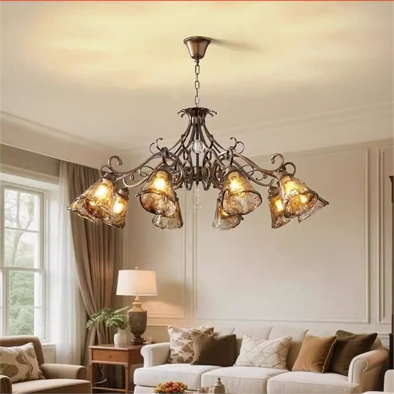 美拉德吊灯美式复古轻奢田园大厅灯具2025新款创意艺术个性客厅灯
