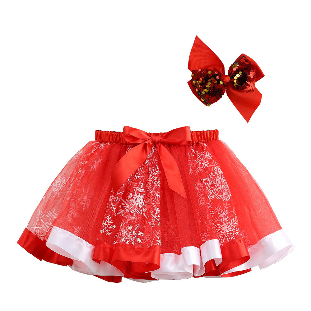 Faldas tutú de malla para niñas con estampado de alces y árboles de Navidad, ropa infantil europea y americana 2026 image 12