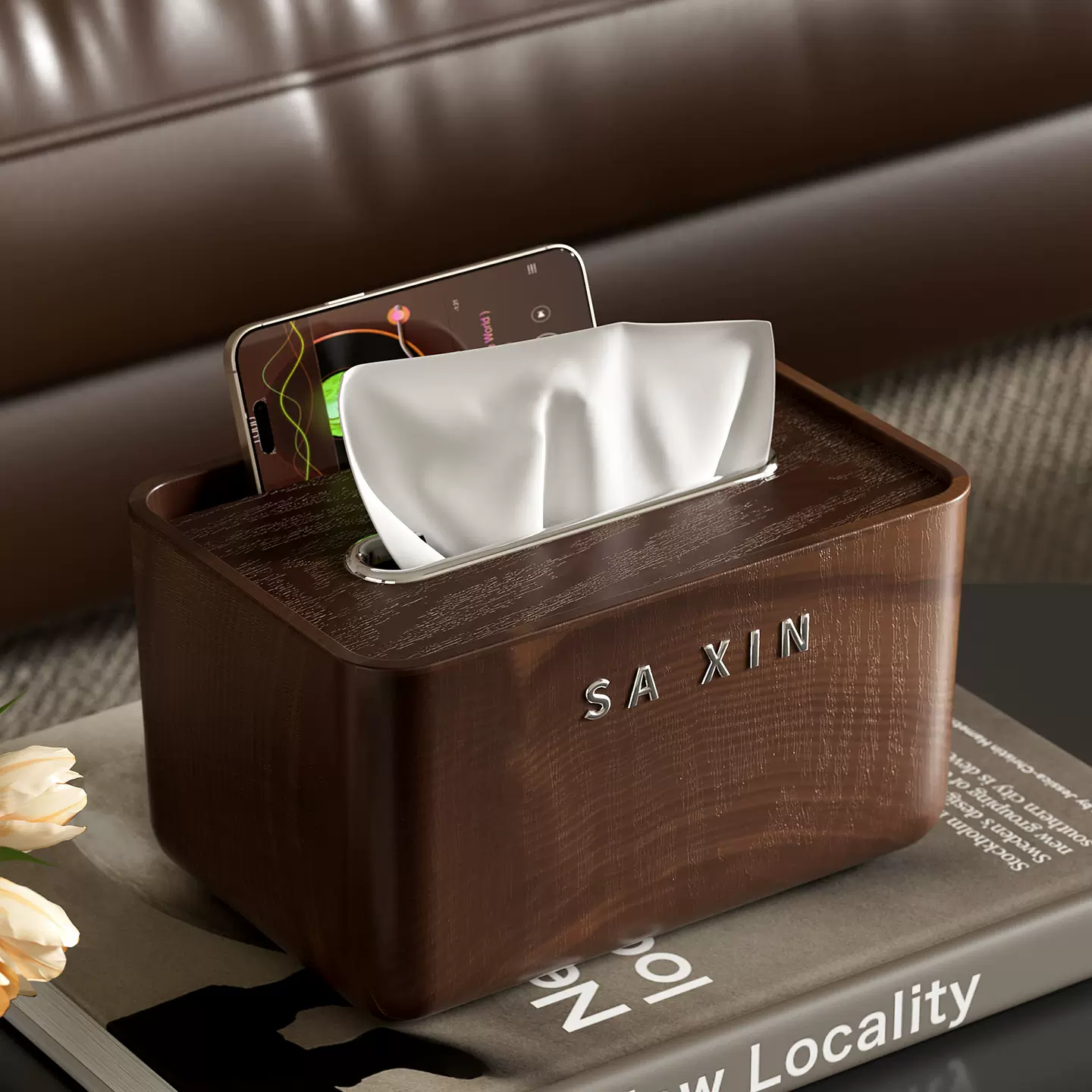 木纹纸巾盒客厅家用纸抽盒轻奢高档创意餐巾纸民宿酒店茶几抽纸盒