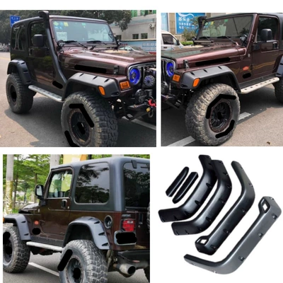 Suitable for Jeep Wrangler Tj Wheel Eyebrow Fender Abs 6-Piece Set Widened and Thickeneded Modified Car Off-Road (Wheel eyebrow) - tj-wheel-eyebrow