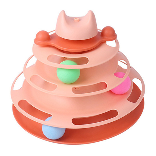 Cat toy manufacturer cat turntable four-layer track self-playing educational pet toy cross-border new cat toy