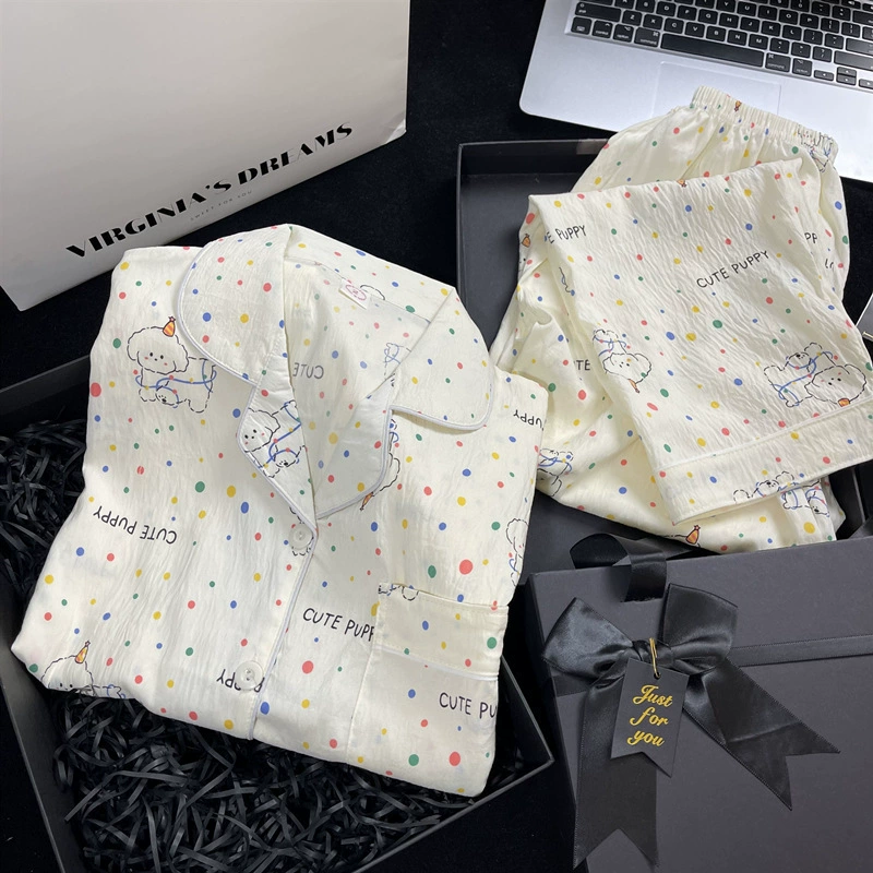 Пижамный комплект с длинным рукавом (Hello Kitty), хлопок, японский стиль, размеры M–XXL