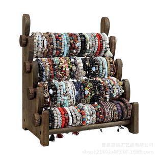 in stock Wooden Bracelet Rack Desktop Wooden Jewelry Rack Jewelry Display Stand Multi-Layer Bracelet Jewelry Bracket Display Stand