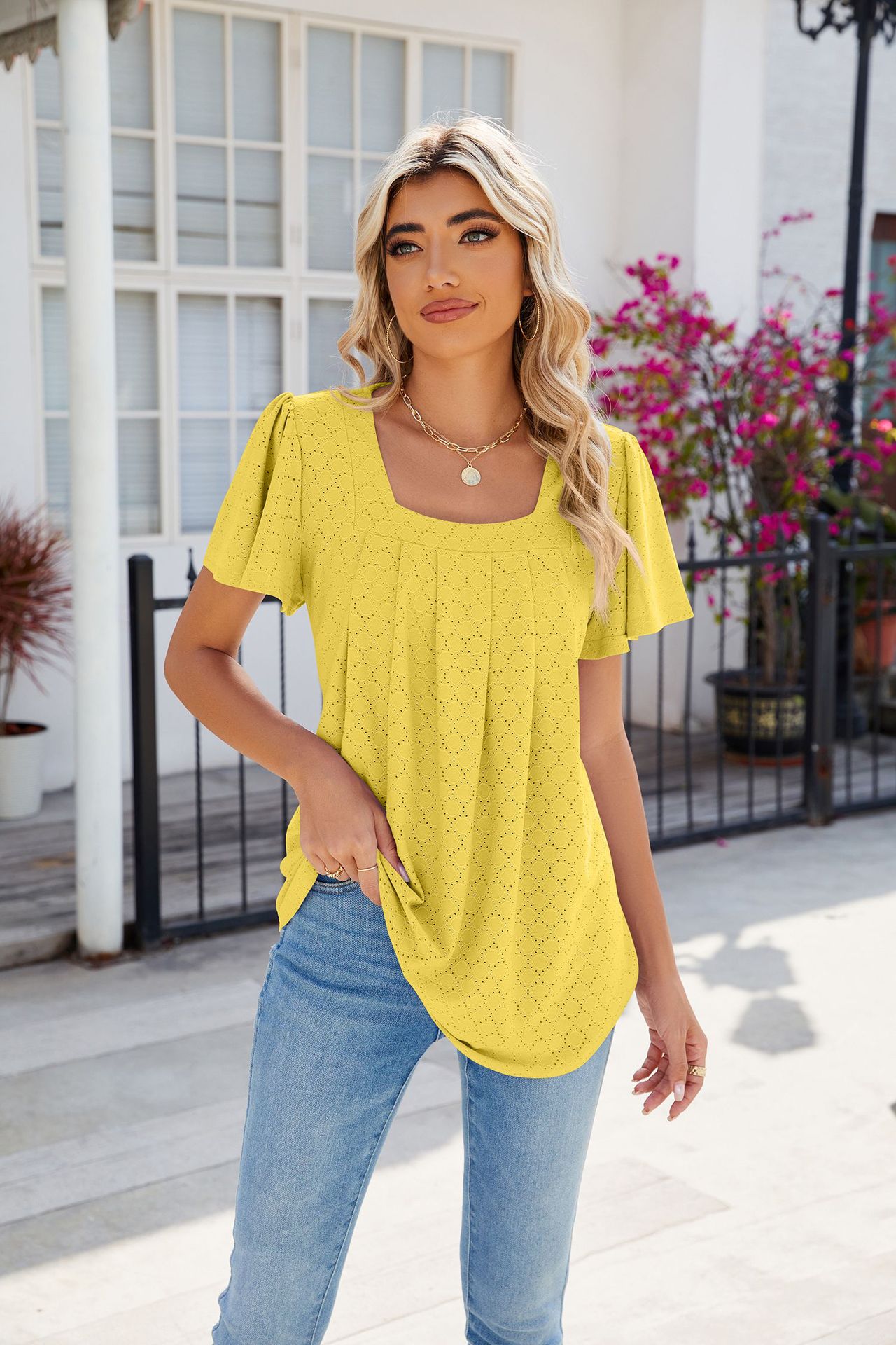 Women's T-shirt Short Sleeve T-Shirts Casual Solid Color display picture 24