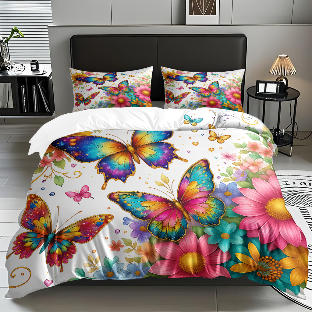 Butterfly series digital print edredón comercio electrónico transfronterizo preferido fuente fábrica adaptada modo TEMU / JIT