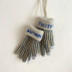 情侶手套女冬季保暖日系毛線拼色條紋觸屏網紅騎車防寒掛脖學生男