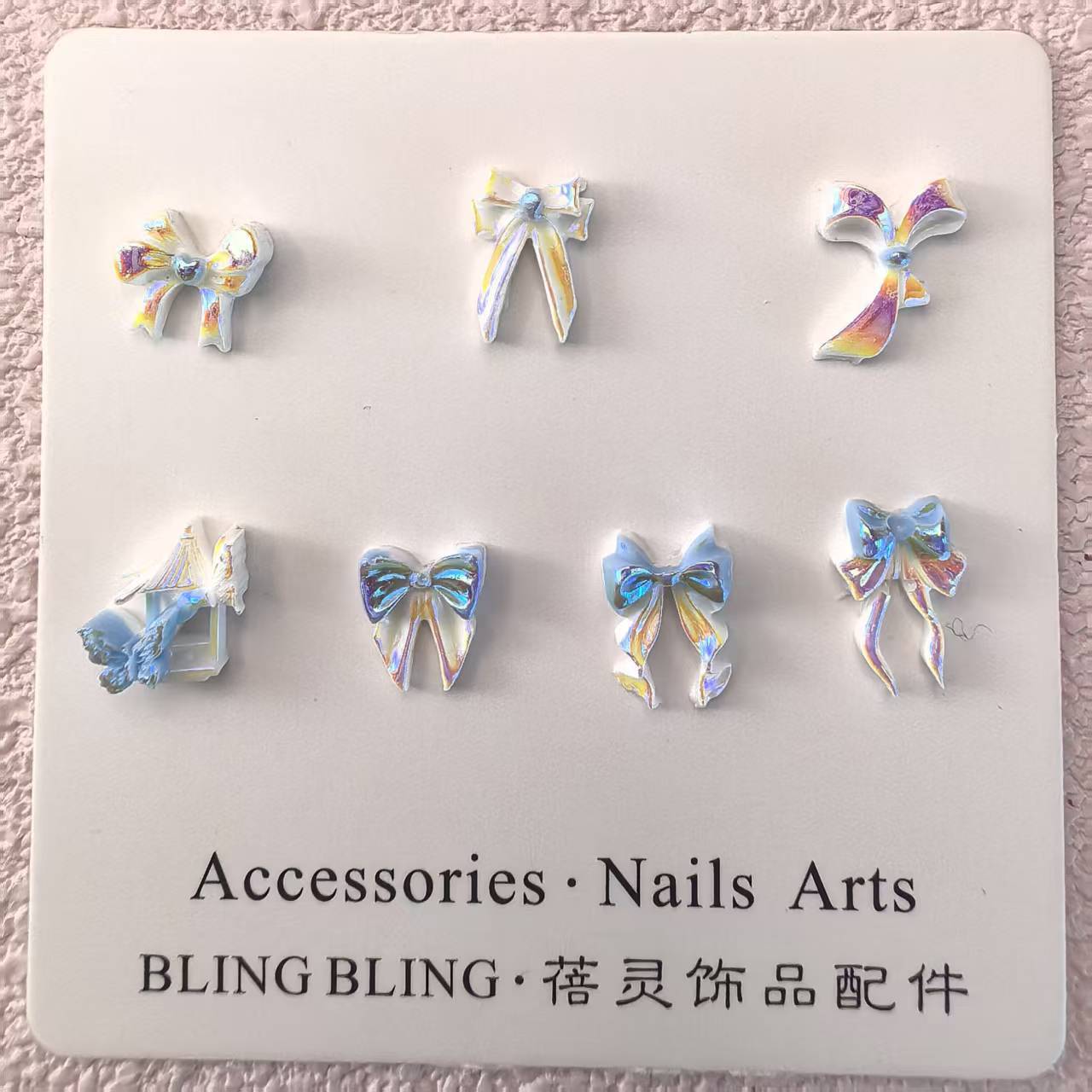 蝴蝶结领结飘带电镀树脂美甲饰品配件批发_03.jpg