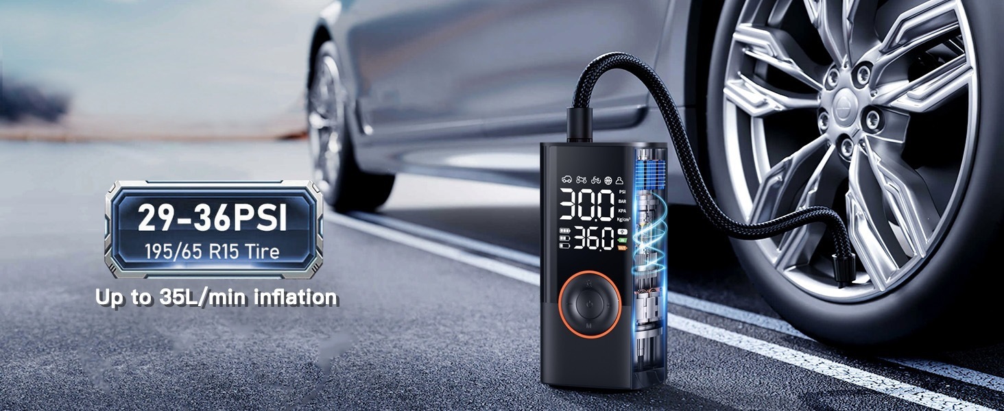 Cross-Border Hot-Selling Wireless Car Air Pump, Electric Smart Portable Off-Road Bicycle Air Pump
