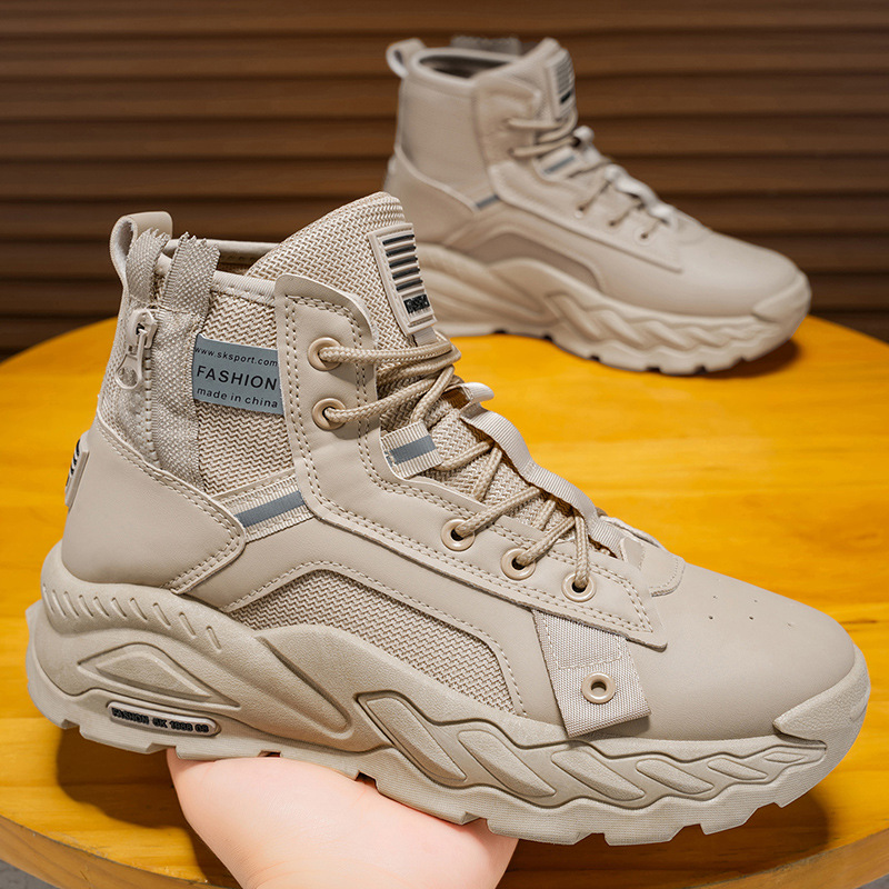 Martin botas zapatos de hombre invierno alto estilo británico botas de herramienta retro suela gruesa impermeable al aire libre botas de montaña desértico