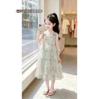 女童吊带裙夏薄款2026新款儿童巨好看连衣裙女大童洋气时髦公主裙