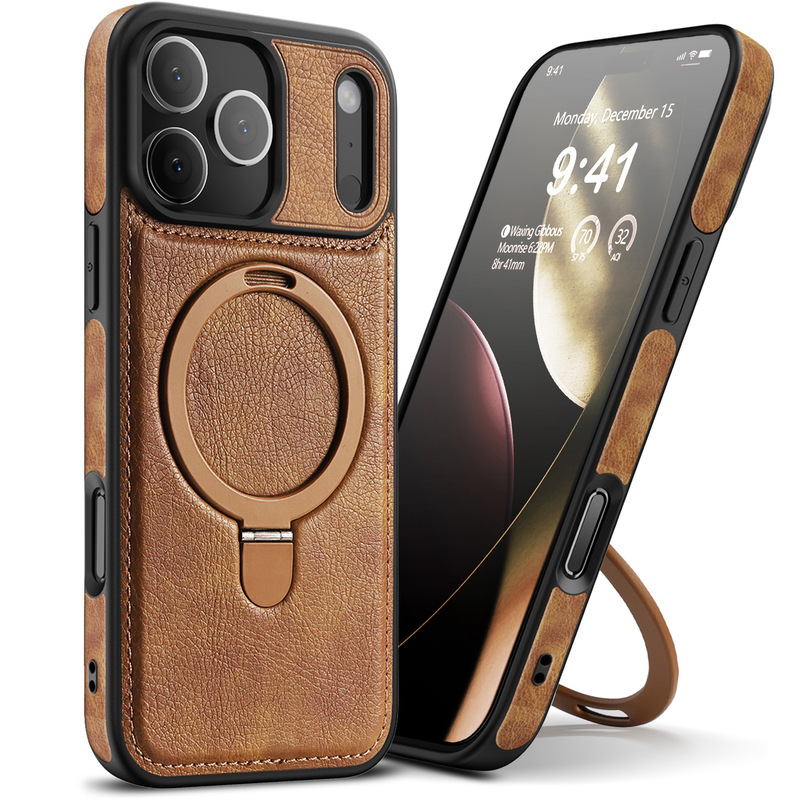 Suitable for iPhone 17 Pro Max Leather Phone Case with Built-In Stand and Magnetic Function, Apple 16 Outer Case Suitable for iPhone 17 Pro Max Leather Phone Case with Built-In Stand and Magnetic Function, Apple 16 Outer Case
