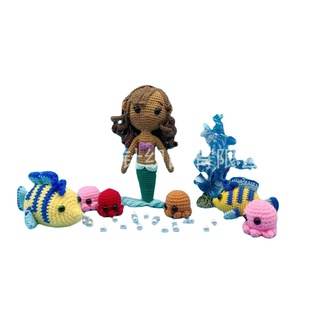 Crochet Wool Mermaid Crochet Ocean Halibut Crochet Small Octopus Cross-Border E-Commerce Handmade Doll