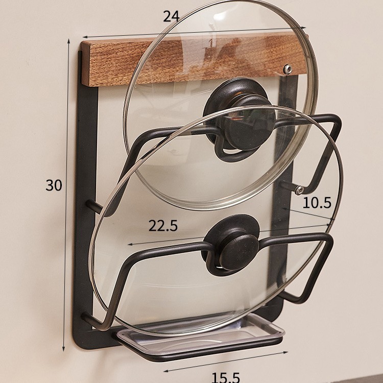 Black walnut - Two-layer pot lid stand