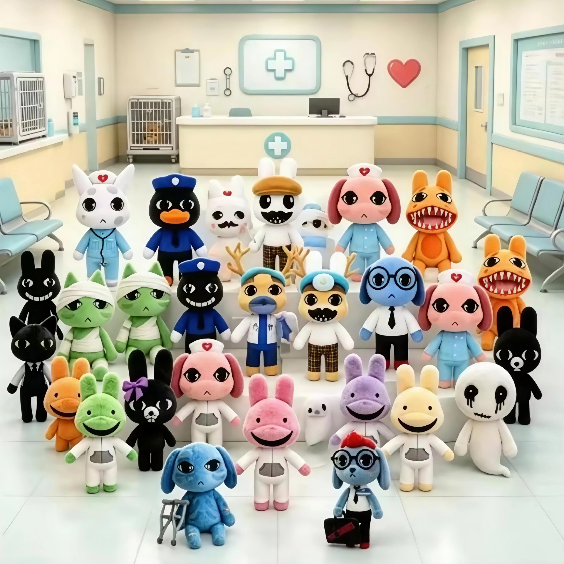 跨境新品Animal Hospital plush恐怖动物医院游戏周边毛绒玩具