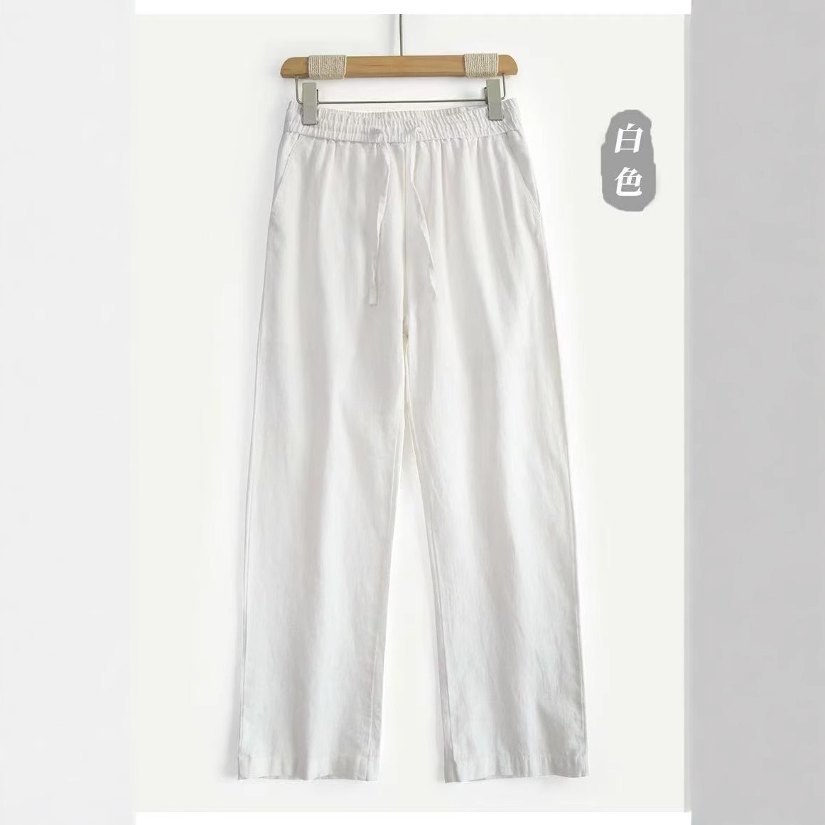 2025 Summer Men's Thin Casual Pants Easiest for Match Solid Color Men's Casual Pants Linen Korean Style Plaid Casual Long Pants