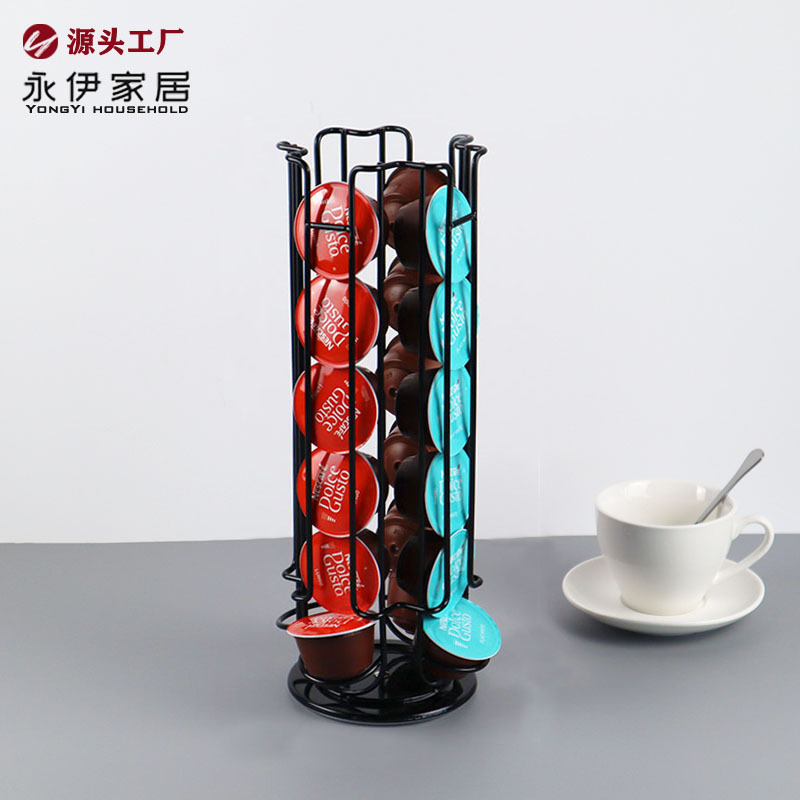 Soporte giratorio para cápsulas de café Nescafé Dolce Gusto, capacidad 24 cápsulas, acabado negro elegante