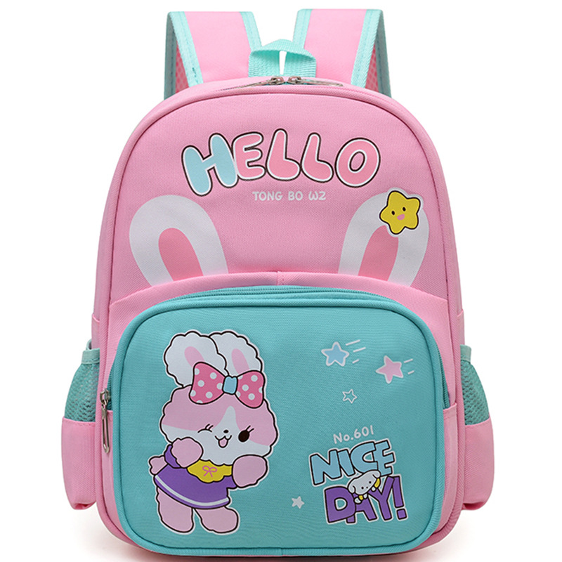 Caricatura niño guardería mochila adorable conejo niña mochila transpirable bebé mochila ligera de clase media