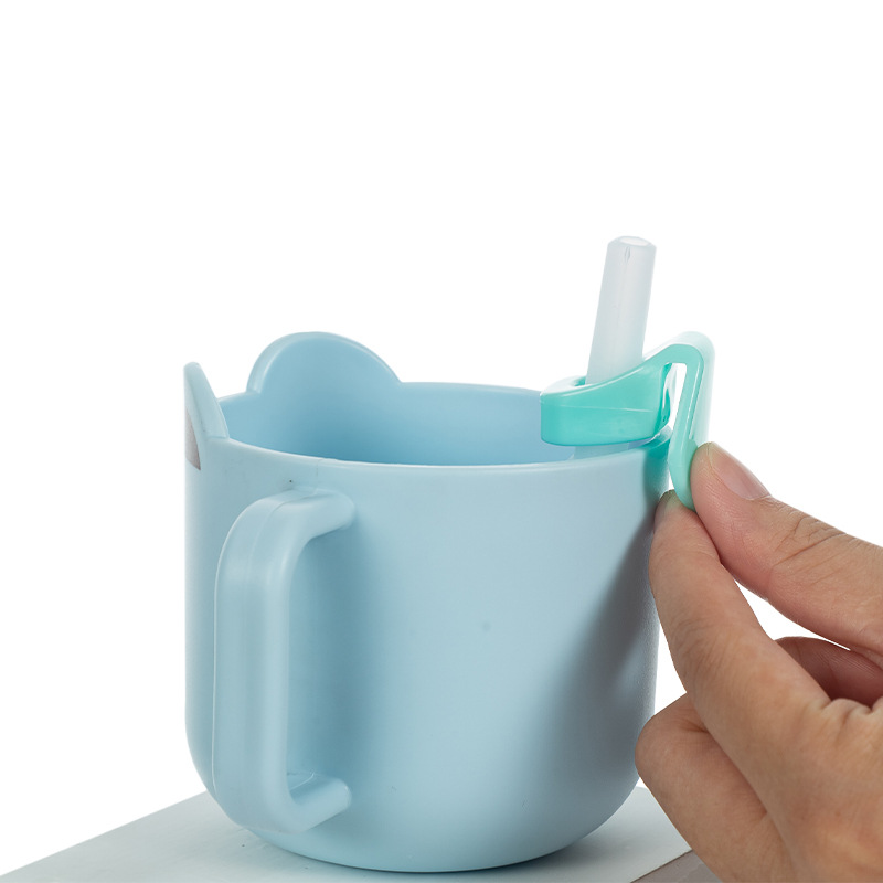 哆拉哆布嬰幼兒輔食喝水吸管寶寶學吃飯喝粥帶卡扣硅膠吸管6344