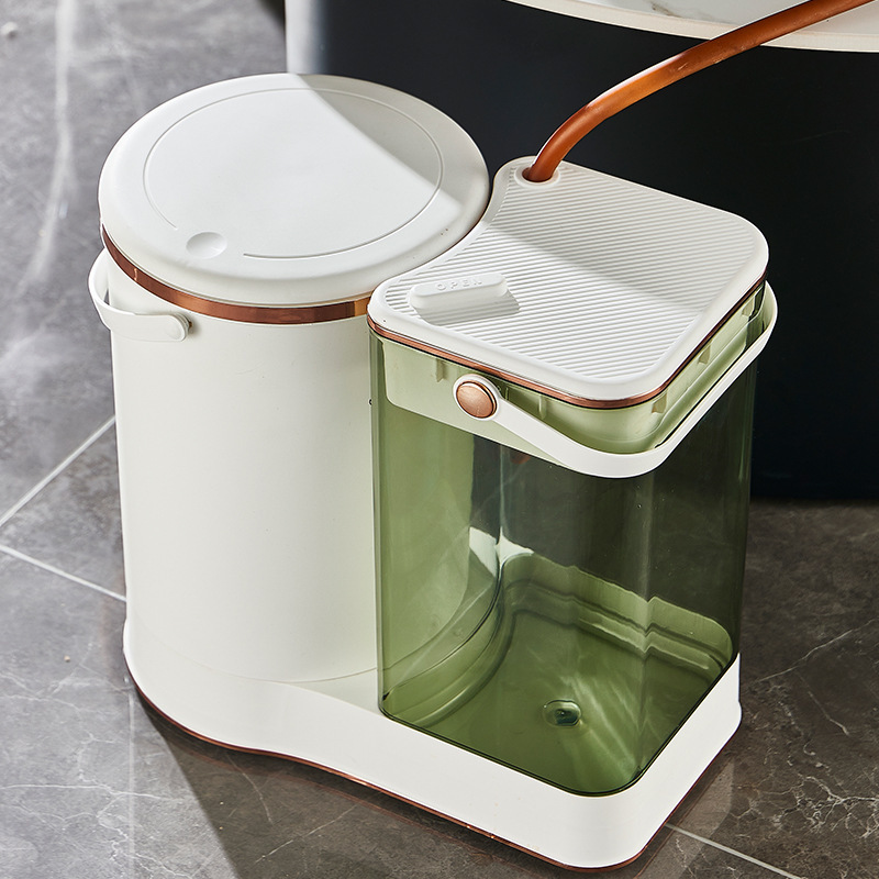 茶バケツ茶滓桶茶台廃バケツ乾湿分離ろ過ゴミ箱手提げ収納桶蓋付き密封桶|undefined