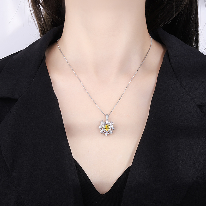 Fashion Heart Shape Brass Inlay Gem Pendant Necklace 1 Piece