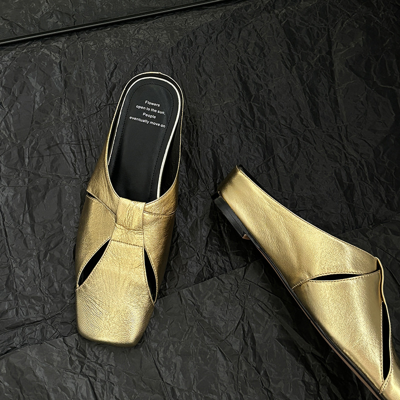 Summer fashionable women's slippers square toe