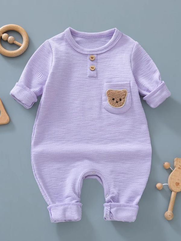 Bebé mono primavera y otoño manga larga delgada hombres y mujeres ropa de bebé pijamas sin hueso mameluco estilo occidental otoño mameluco