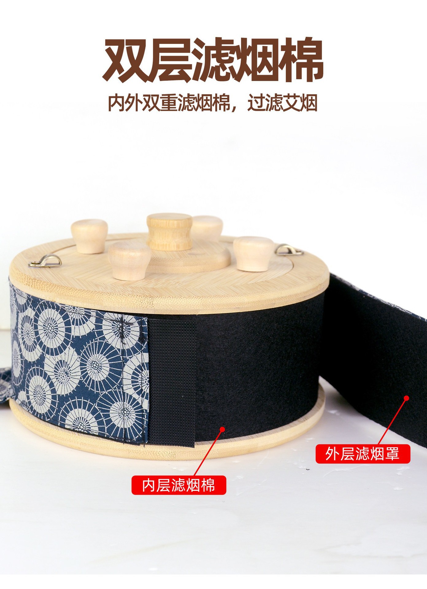 Portable Moxa Box Moxibustion Device with 54 Stone-Ground Moxa Cones for Home Body Use key features