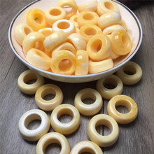 二代加厚蜜蜡跑环圆珠单颗单珠鸡油黄散珠星月菩提手串吊坠配珠