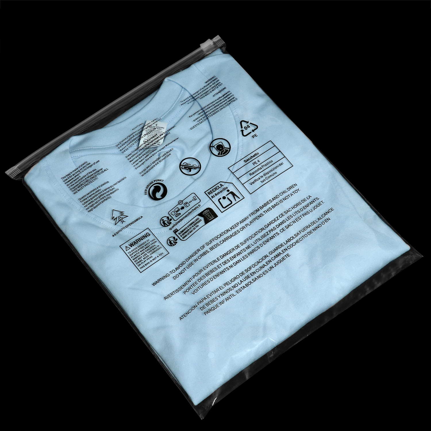 Brand new warning/pe transparent double-sided 8c thin; 25*30