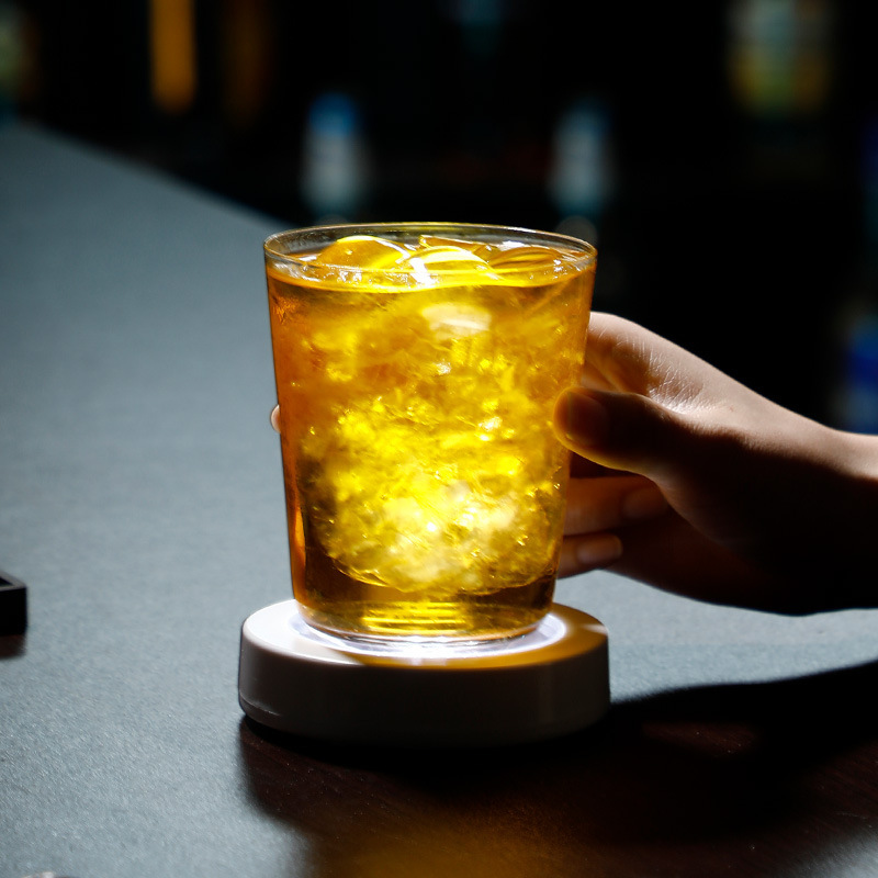 led发光杯垫 酒吧鸡尾酒发光底座灯 酒杯垫底灯光发光调酒底座灯|undefined