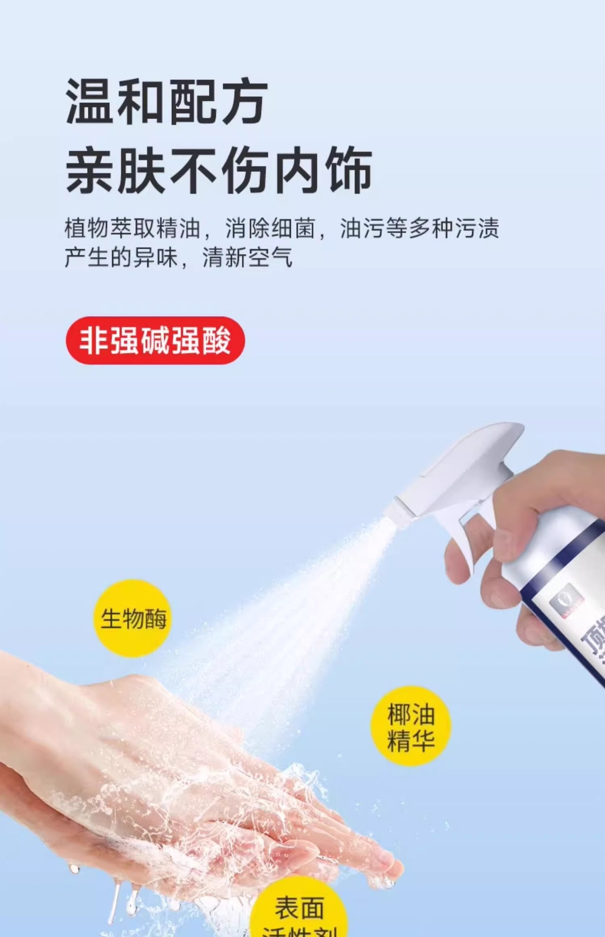 Car Interior Ceiling Renovation Cleaning Agent, Car Interior No-Wash Foam, Special Multi-Functional Cleaning Artifact for Indoor Decontamination