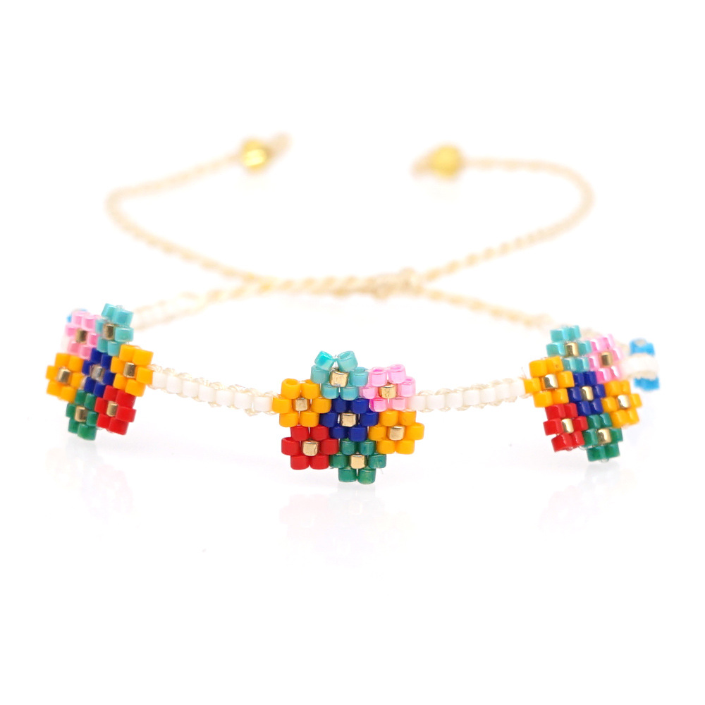 Daisy Seven-color Flower Beaded Bracelet display picture 4