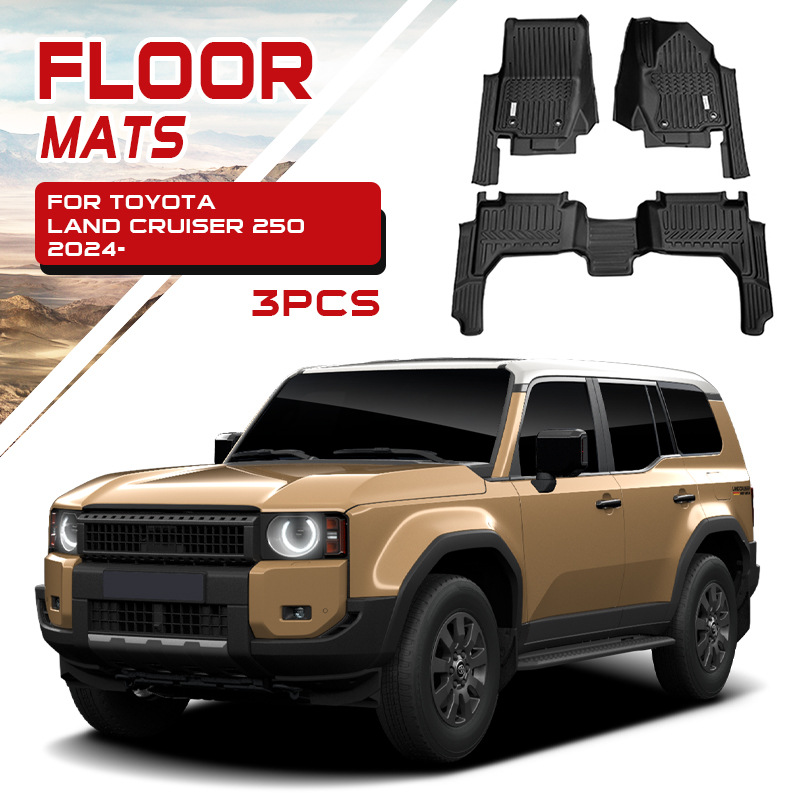 Txinrui adecuado para Toyota Prado LC250, coche especial impermeable y antideslizante, coche especial, tapete de pie con todo incluido TPE, tapete de piso