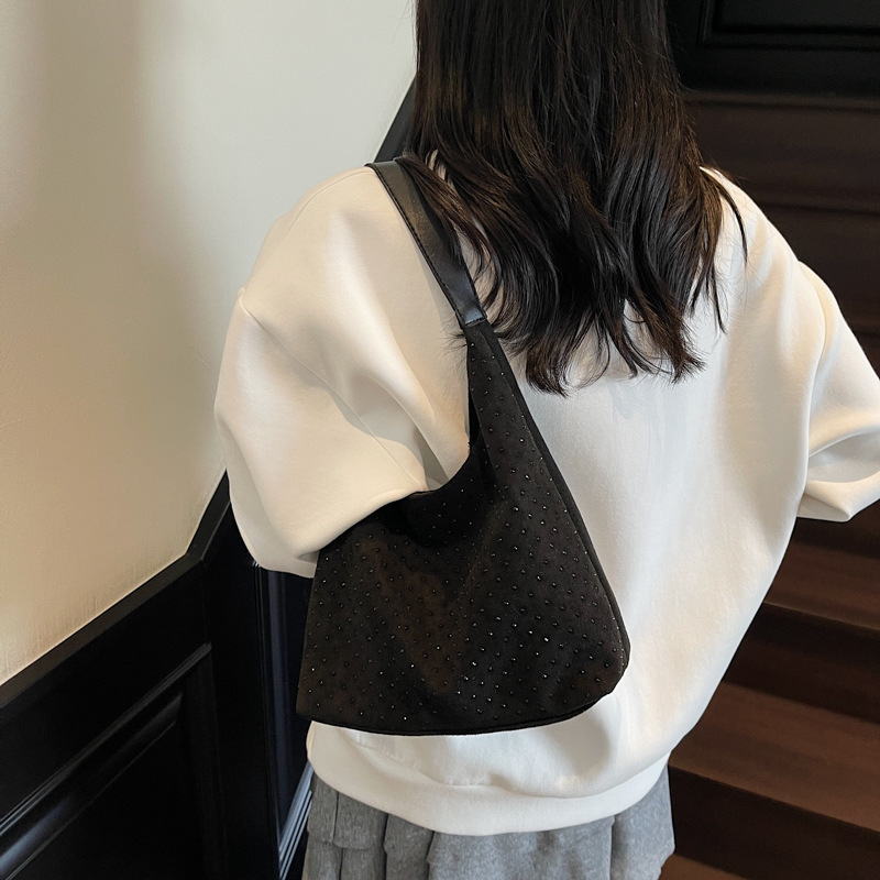 流行爆款亮钻包包女2025新款高质感托特包时尚大容量单肩斜挎包潮|undefined