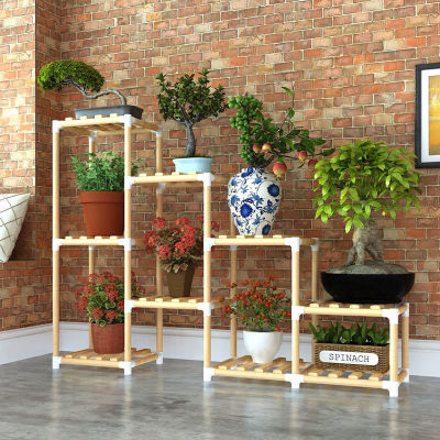 Flower racks with multiple layers Ladder Flower trellis a living room solid wood household indoor Floor type balcony Flowerpot holder