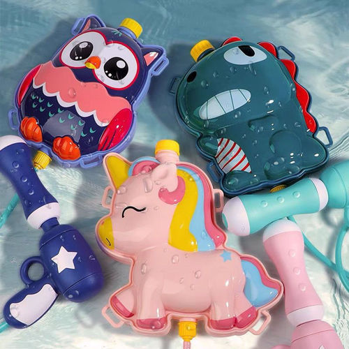 Children's backpack water gun toy wholesale, water spraying pull-type large capacity water play squirting water gun for boys and girls