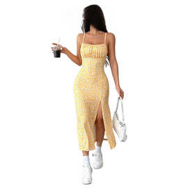 女装连衣裙碎花中长裙Women's dress, floral mid length skirt