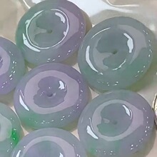 厂家批发缅甸天然翡翠A货 春彩平安扣翡翠吊坠珠宝饰品