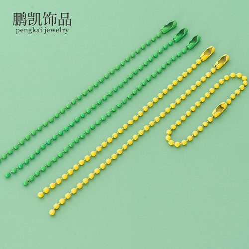10 colorful metal paint wave bead chains doll buckle pendant chain tag iron chain DIY jewelry accessories