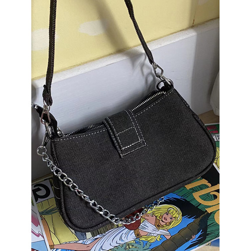 High-end retro denim chain armpit bag y2k millennium hottie small bag women  new versatile crossbody bag