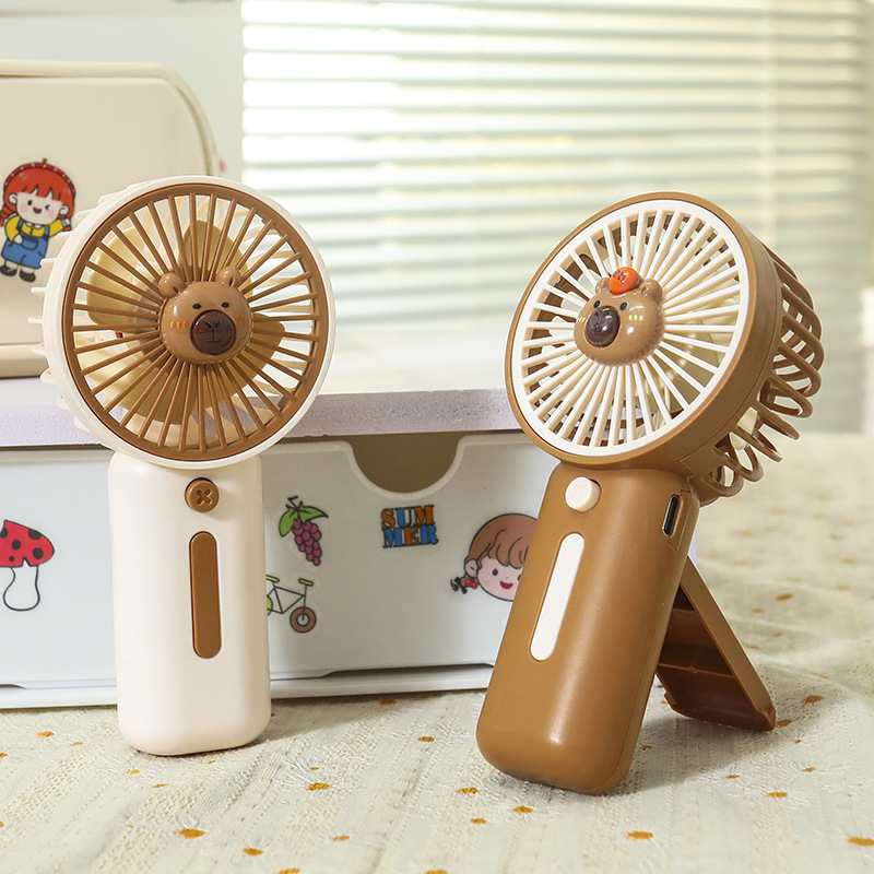Casual Hidden Bracket Desktop Portable Small Fan Three-Speed High Wind Student Summer Travel Portable Fan