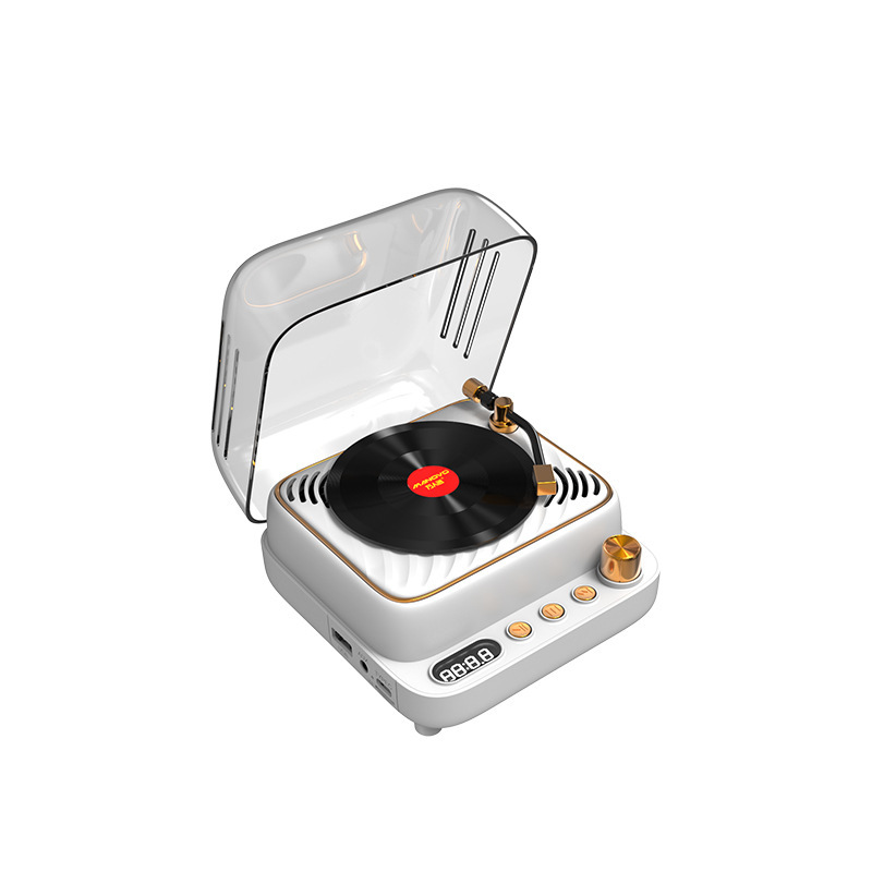レトロな黒いゴムのレコード機のbluetooth音響のミニはk歌の小さいスピーカーの無線のアイデアの贈り物のマイクの音砲を歌います。|undefined