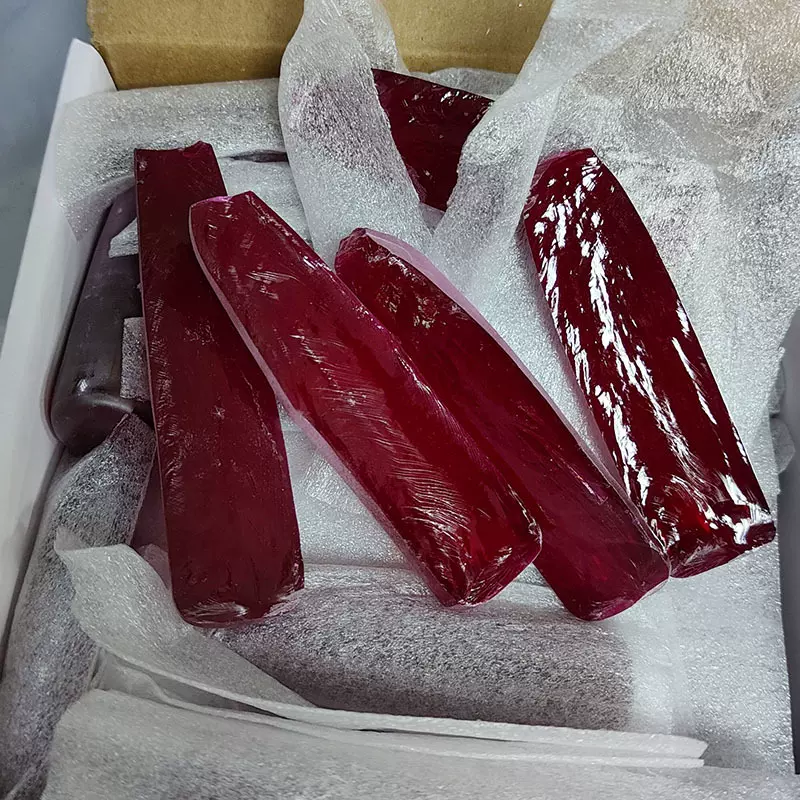 广西梧州人造合成宝石5#红刚玉合成红宝石  AB 原料  厂家直销