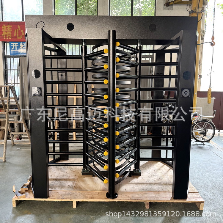 工业园区人员通道全高闸机工地进出考勤不锈钢旋转门喷涂烤漆滚栅