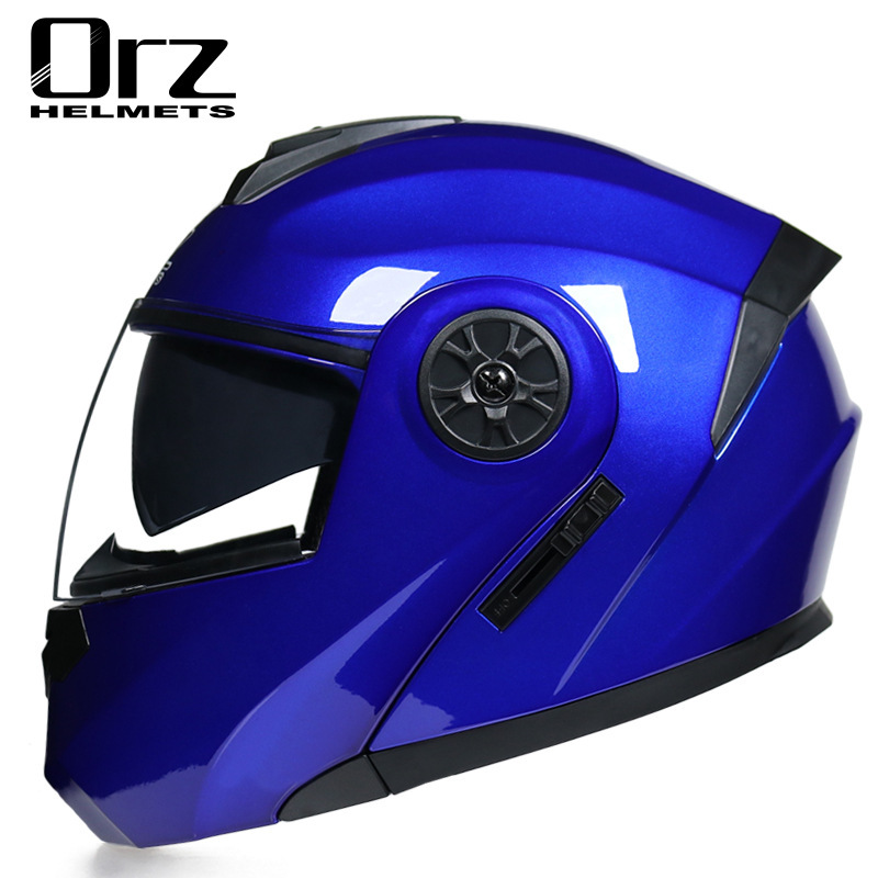 Casco abatible de doble lente para motocicleta, casco para vehículo eléctrico, casco integral antivaho de verano para hombre y mujer, casco de media motocicleta, adecuado para todas las estaciones