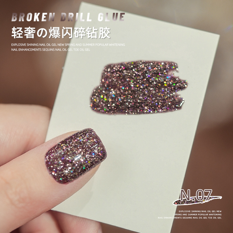 Esmalte de uñas pegamento flash color lentejuelas pegamento Super Flash decoraciones de uñas 2023 nuevo salón de uñas especial fototerapia pegamento
