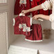 Baby Summer suit Chinese Style Thin Dress suit One Hundred Days Banquet One Year Old Banquet Baby Red Festive Two-piece Set